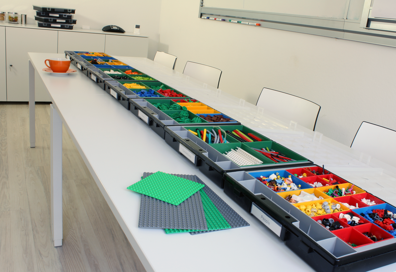 LEGO bricks presented in a workshop