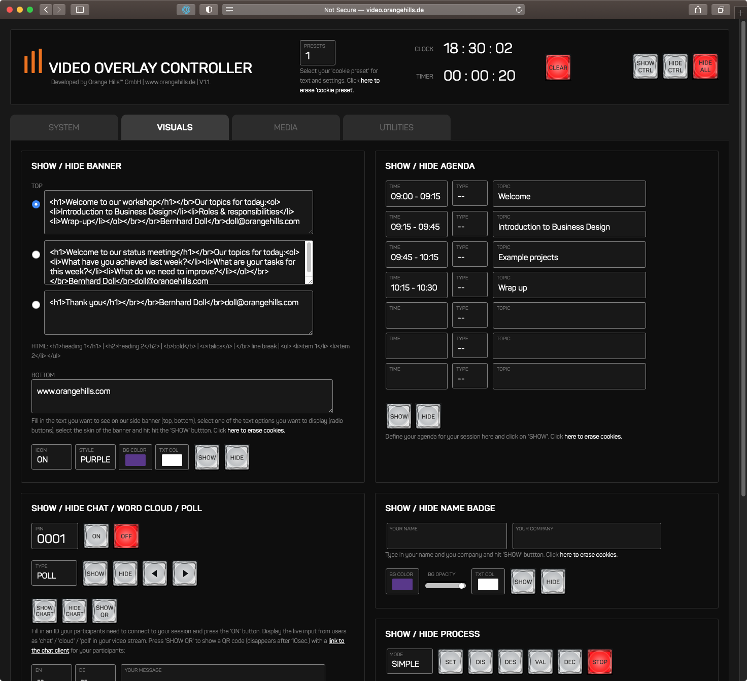 Instructor view Video Overlay Controller 2