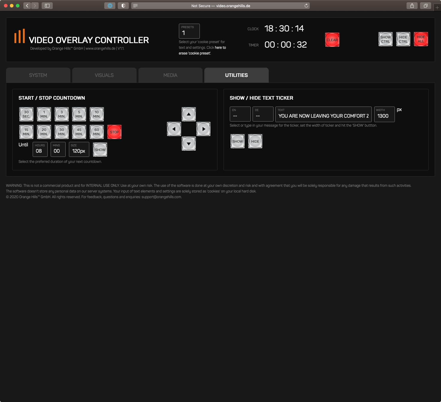 Instructor view Video Overlay Controller 4