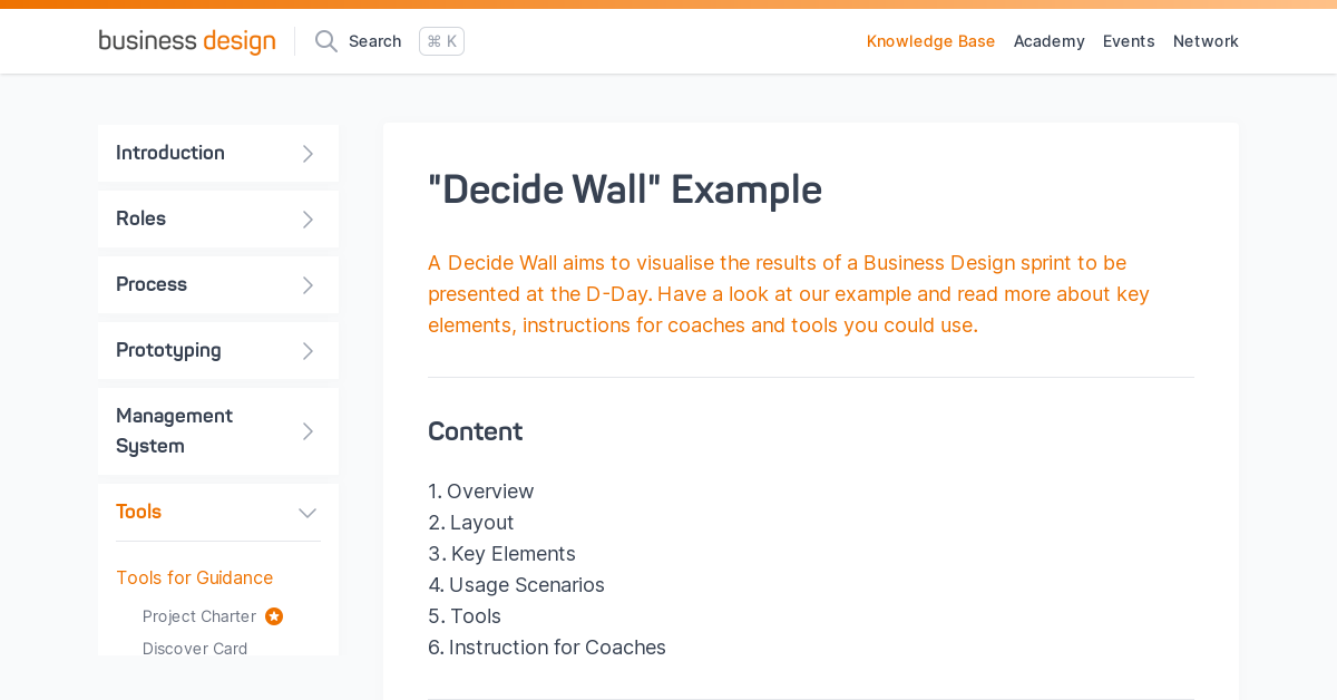 decide-wall-example-business-design-knowledge-base