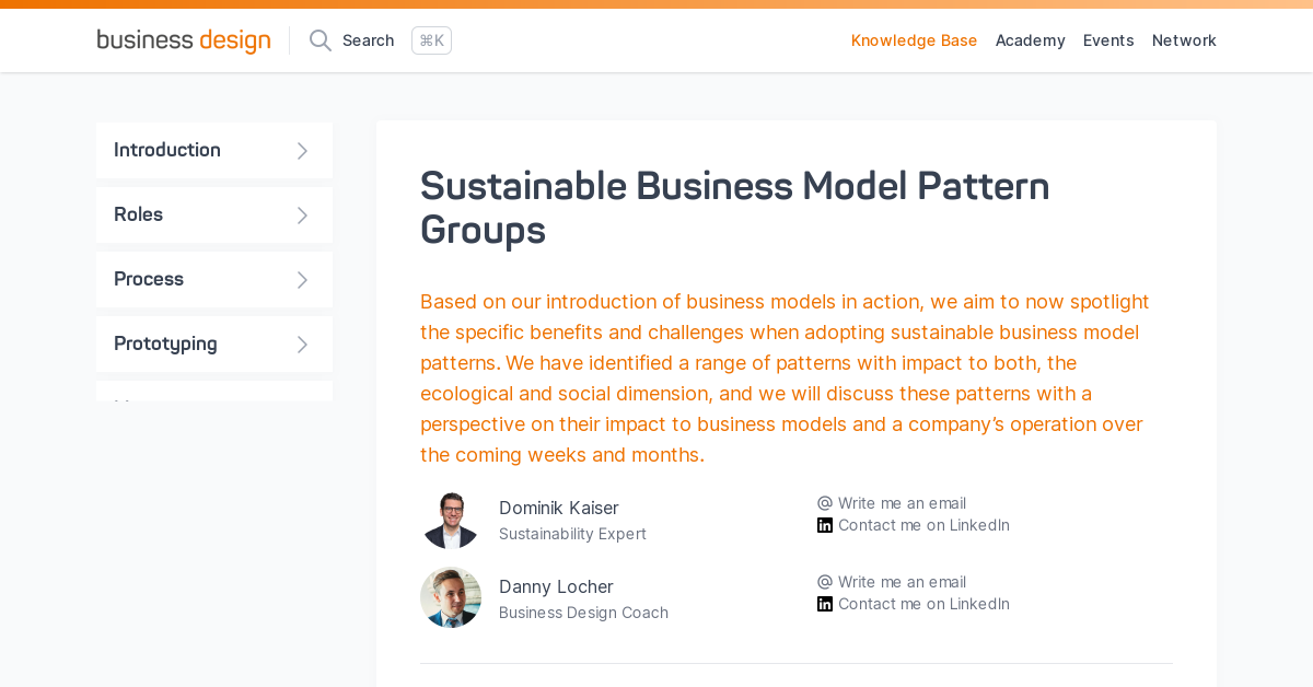 Sustainable Business Model Patterns