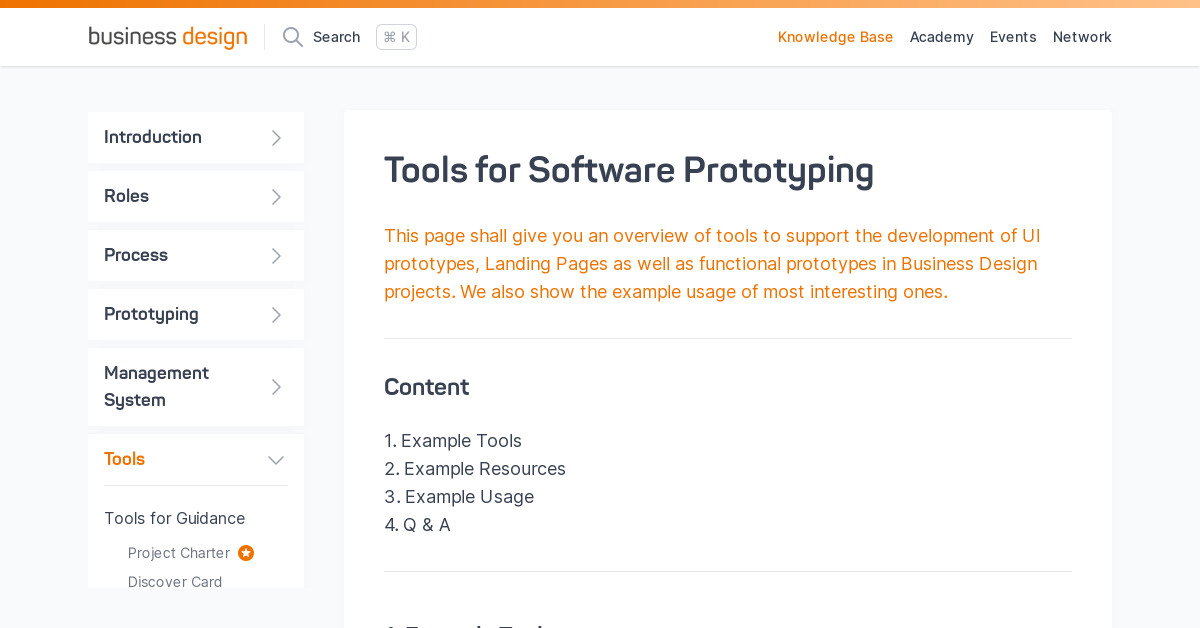 Tools for Software Prototyping